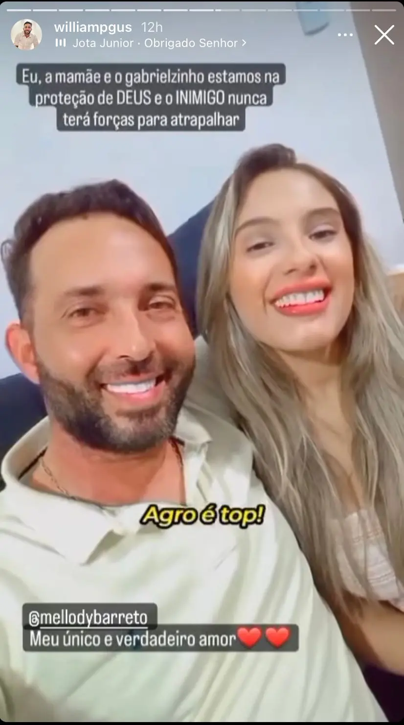 print de storie com irmão de virginia e a esposa