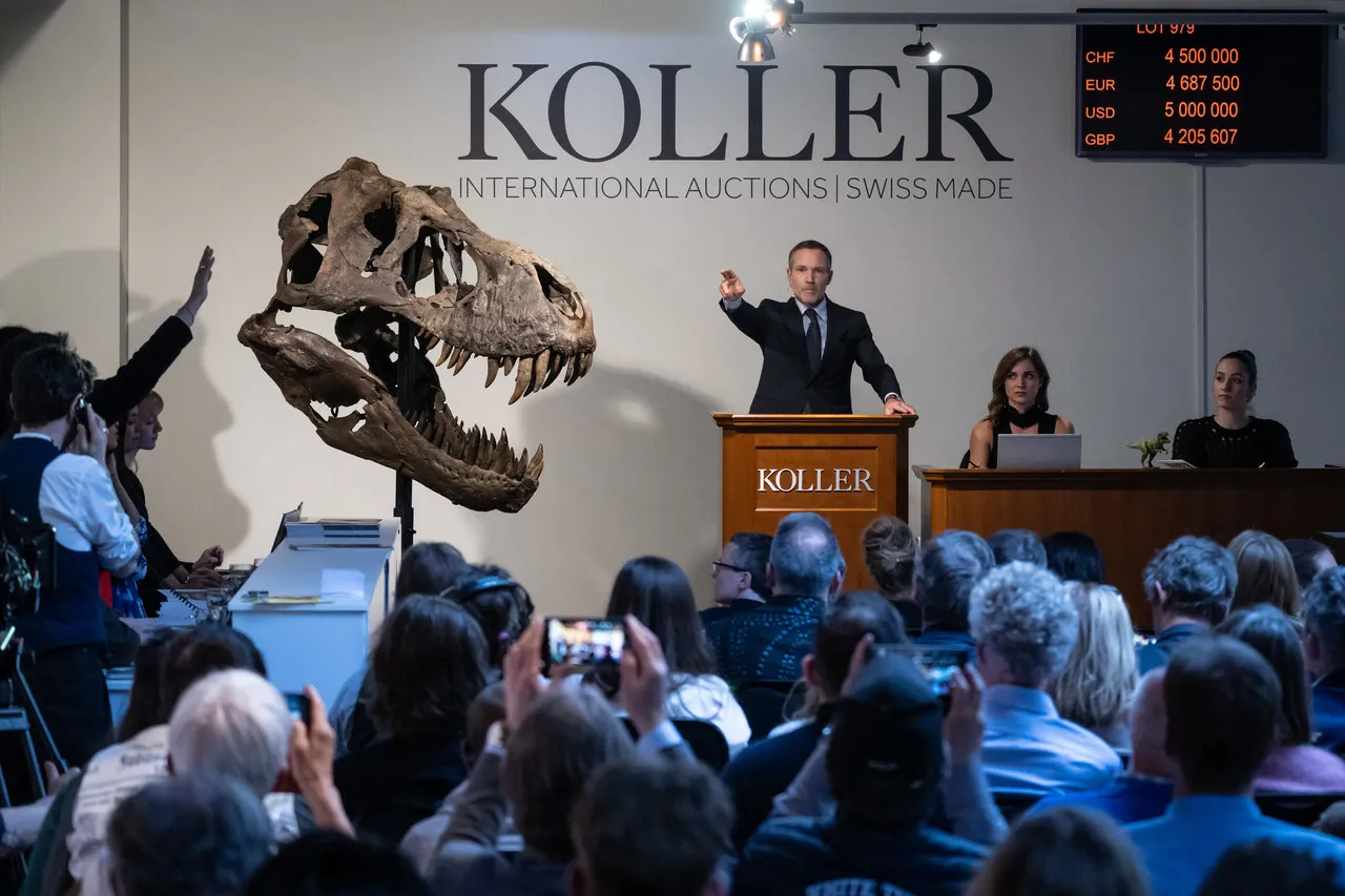 O preço do esqueleto do dinossauro era estimado entre 5 e 8 milhões de francos suíços