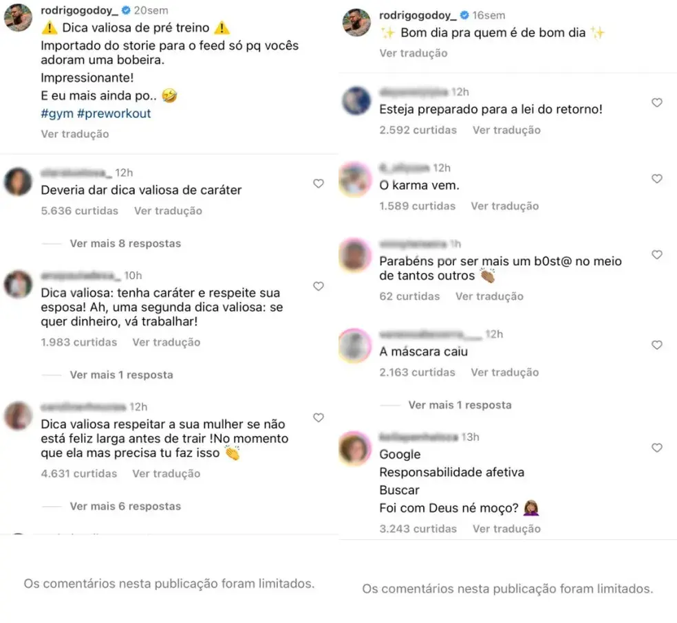 print de comentários no instagram de rodrigo godoy