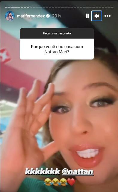 reprodução de storie de mari fernandez