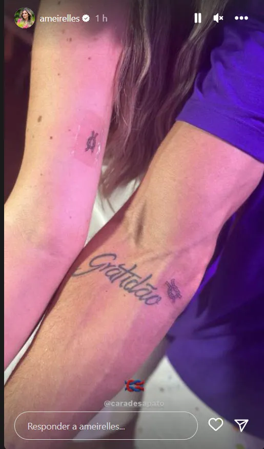 A foto da tatuagem foi publicada por Amanda no Instagram