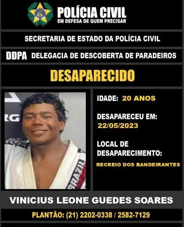 Vinicius Leone Gedes Soares desapareceu no último dia 22.