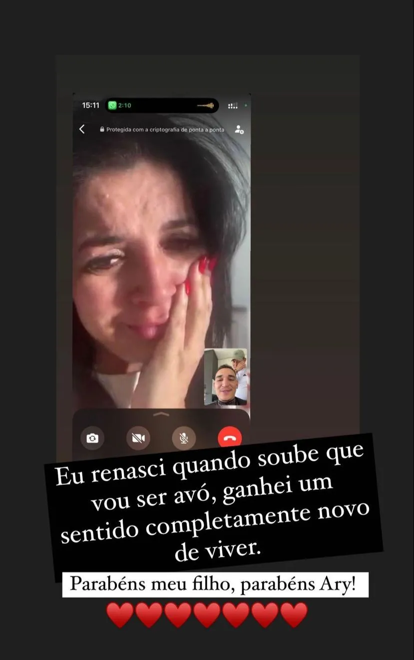 Mãe de João Gomes parabenizou o cantor e Ary pela gravidez