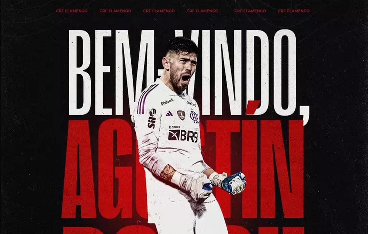 Montagem com foto do goleiro Rossi, do Flamengo