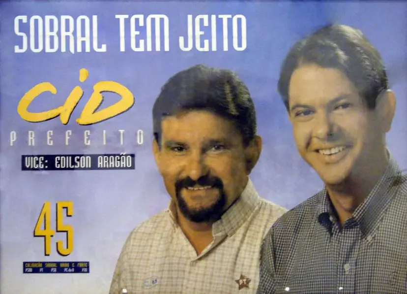 Santinho da campanha de Cid Gomes para prefeito de Sobral