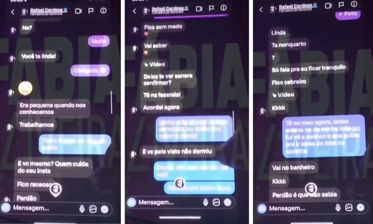 Capturas de tela de conversa no Instagram