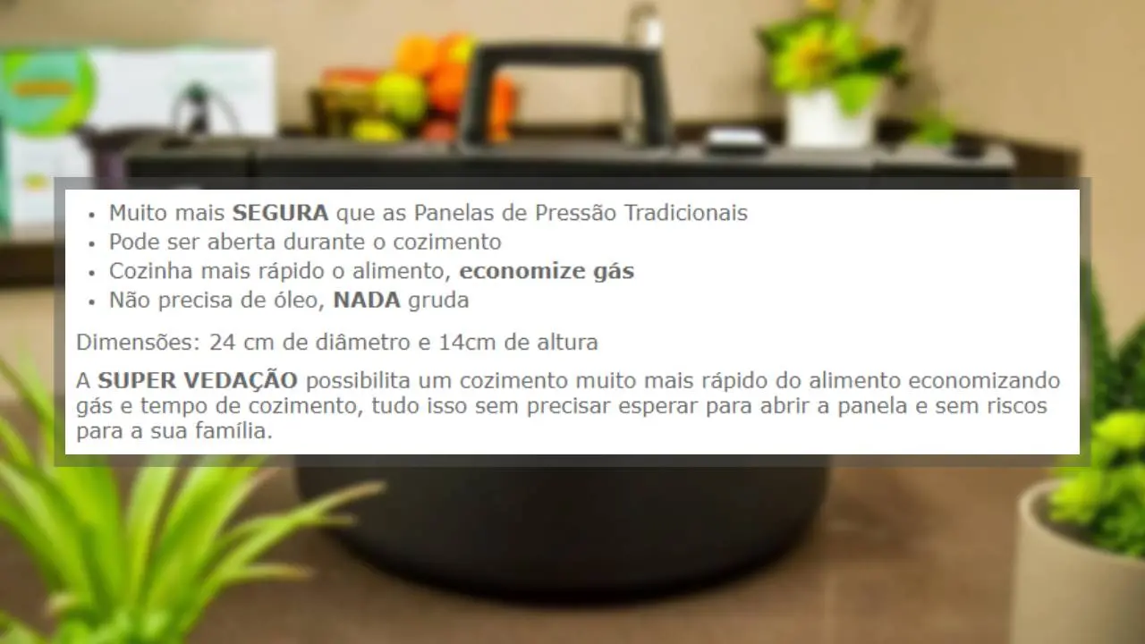 Descrições da Fast Cooking Frigigold - Panela de Cozimento Rápido no site da Frigigold