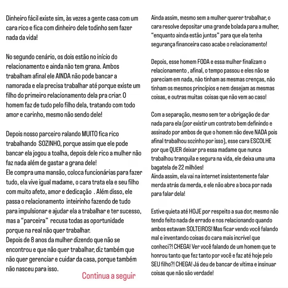 Maíra Cardi responde ex de companheira de Thiago Nigro