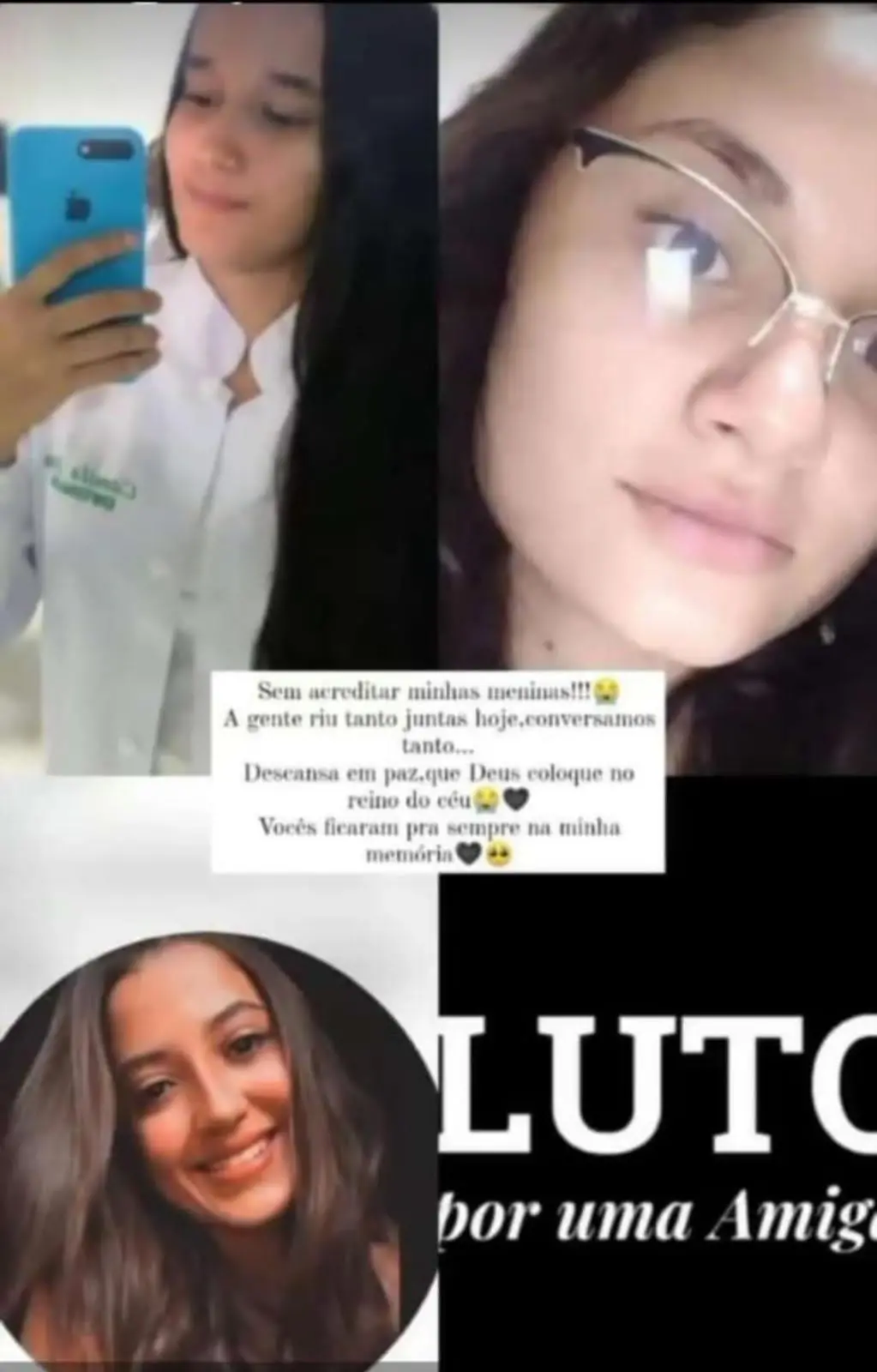 postagem em homenagem a vítimas de acidente de moto em Grangeiro