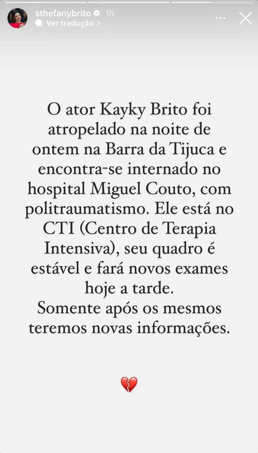Print do story da irmã de Kayky Brito