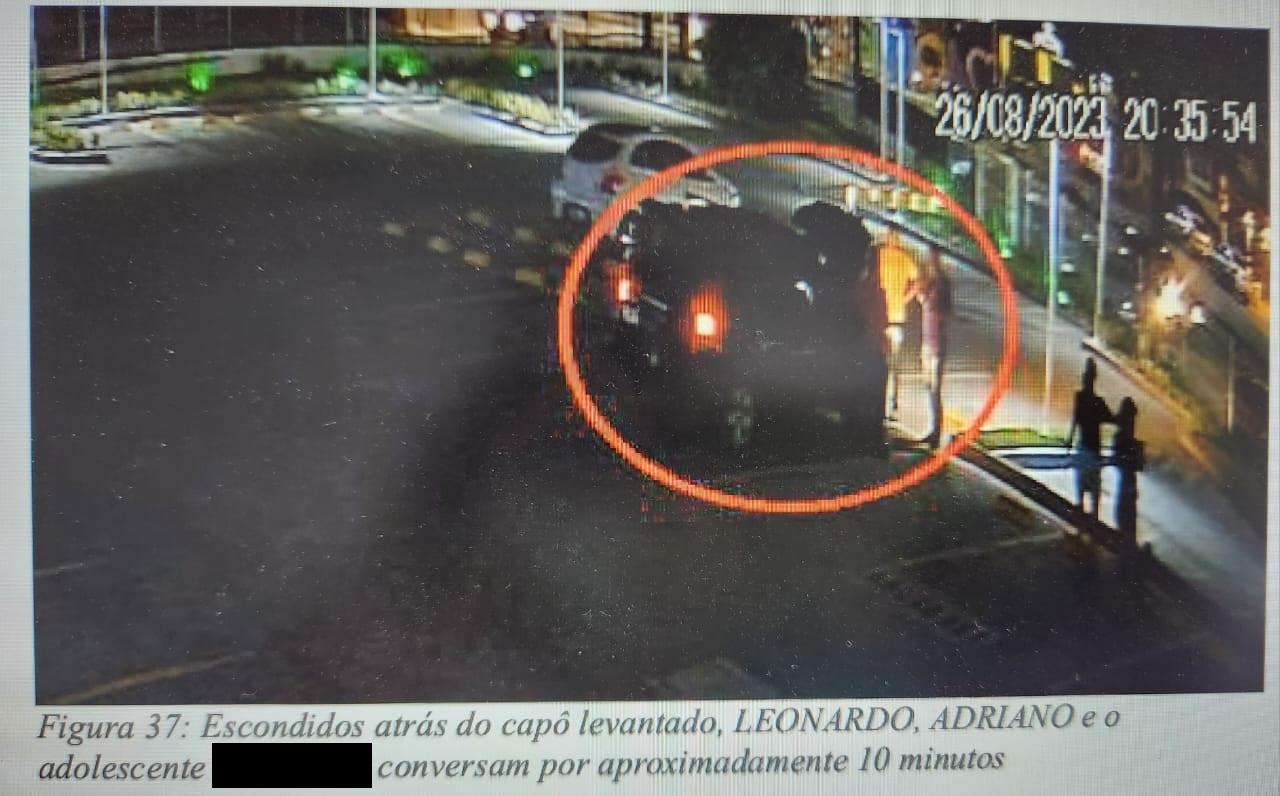 A Polícia Civil teve acesso a imagens de câmeras de um estacionamento de um shopping, localizado em Aquiraz