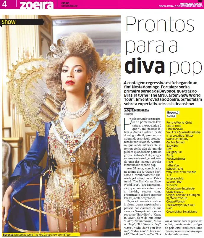 Capa do caderno Zoeira do Diário do Nordeste em 6 de setembro de 2013