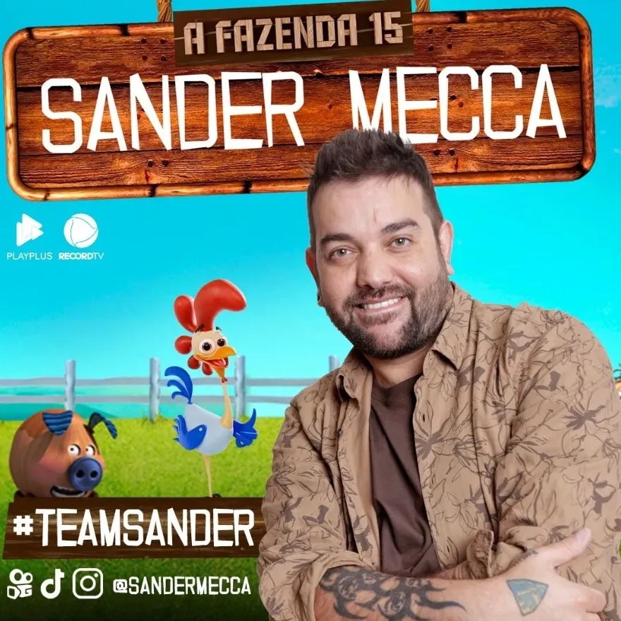 Sander Mecca foi o quarto participante revelado da Fazenda 15