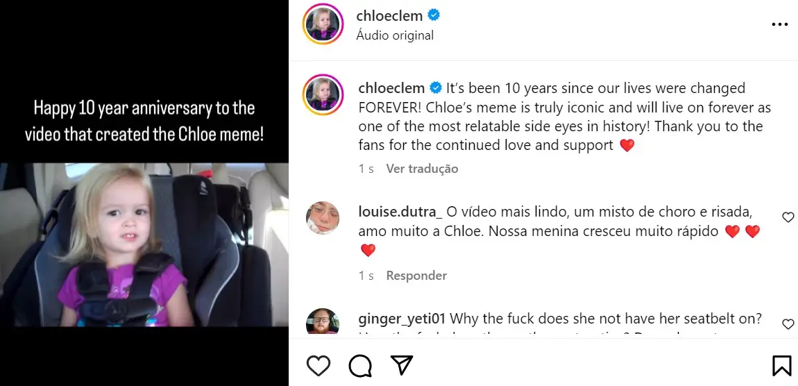 Side-eying Chloe, meme, 10 anos