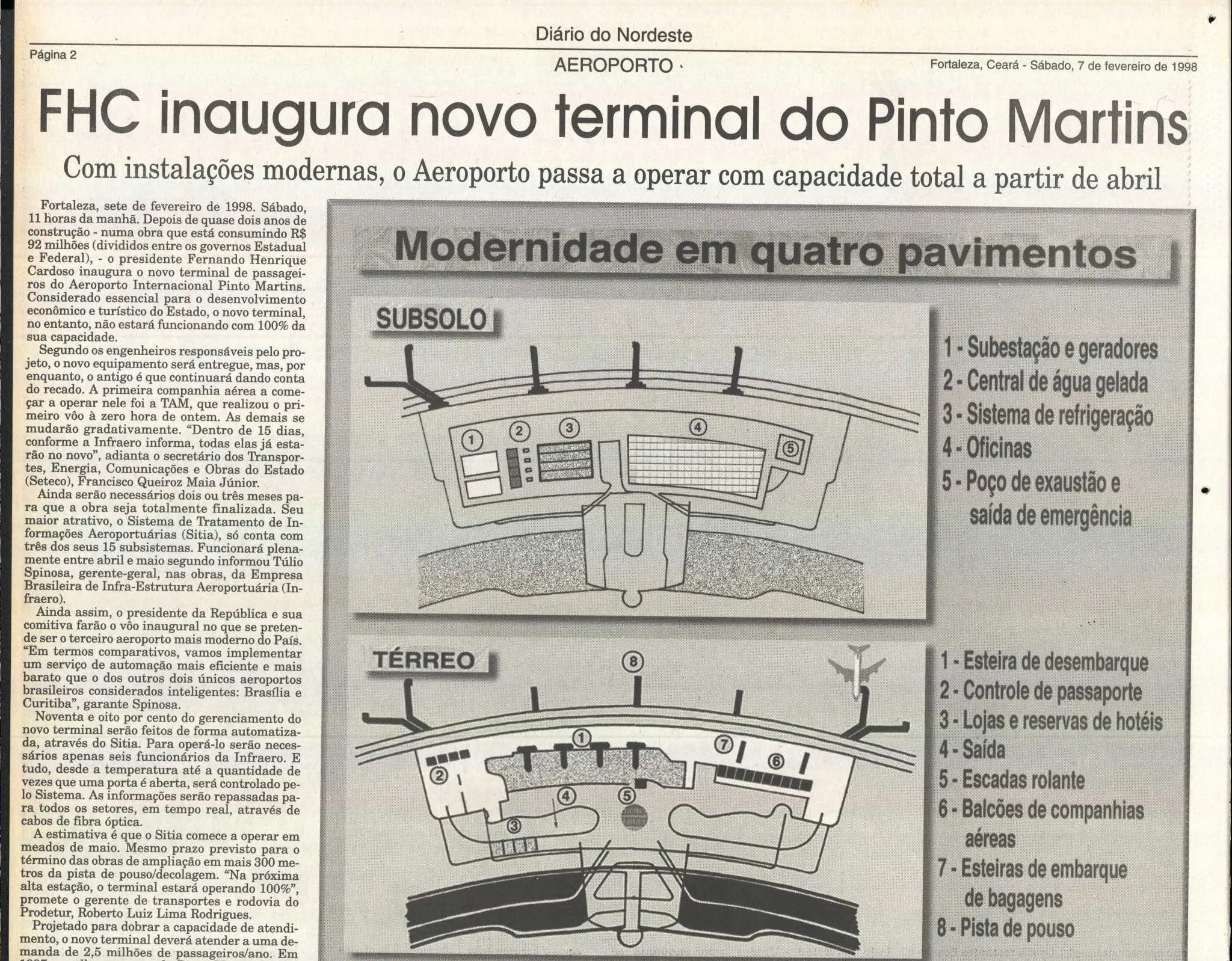 Presidente FHC esteve em Fortaleza para a inauguração