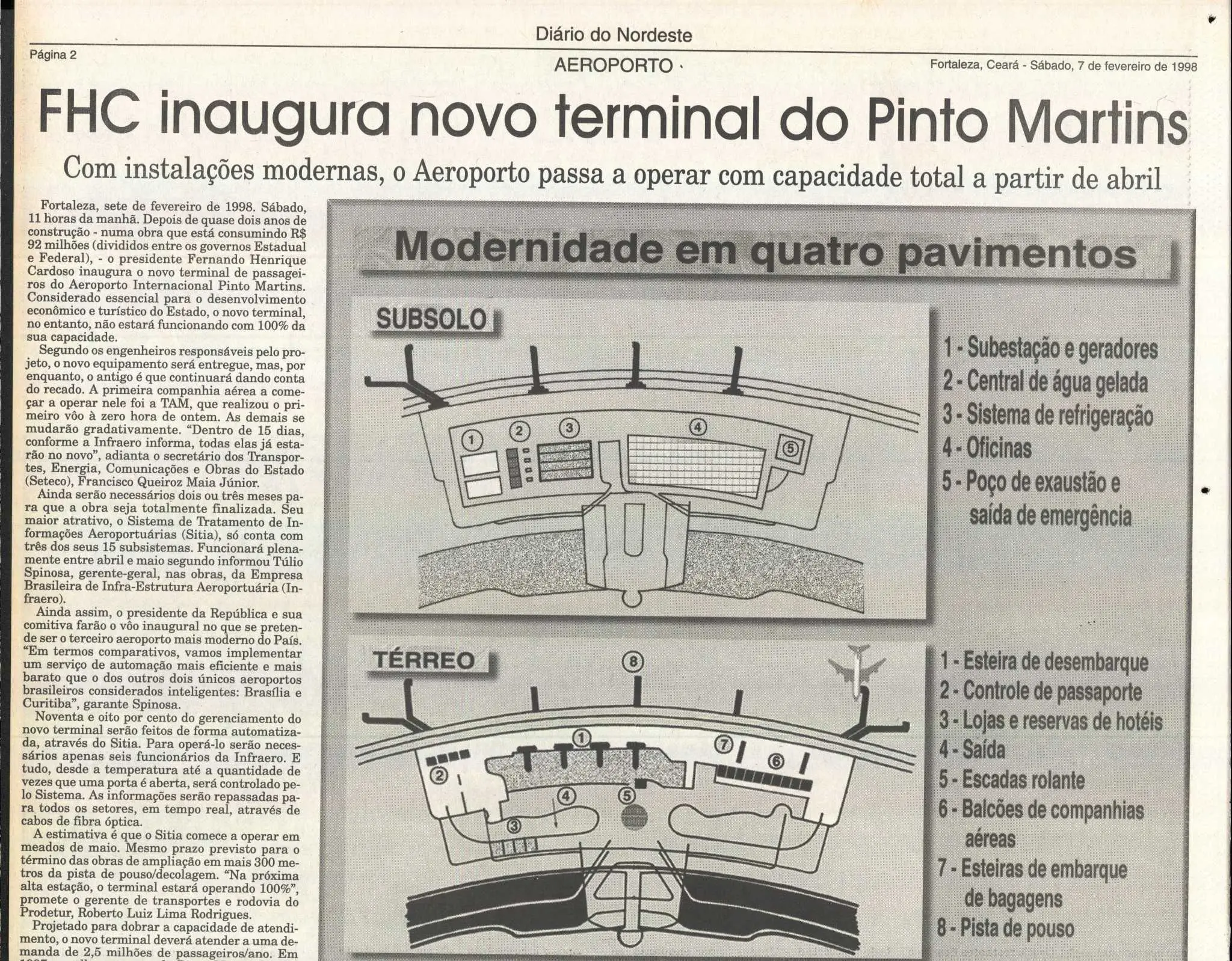 Presidente FHC esteve em Fortaleza para a inauguração