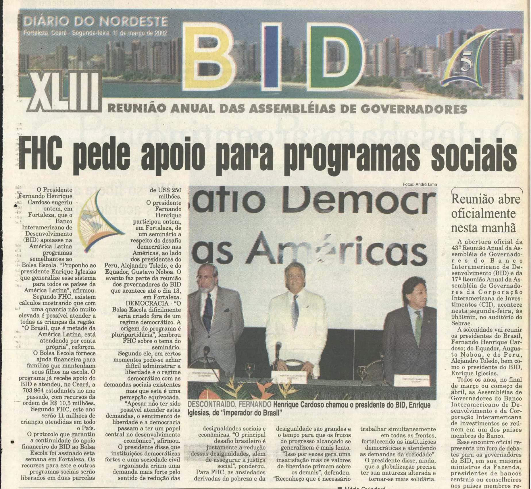 Uma das últimas viagens de FHC ao Ceará