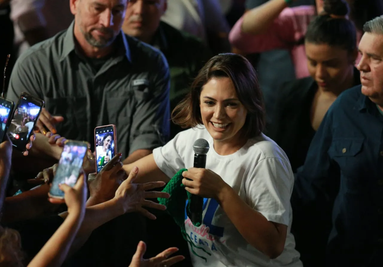 Presidente do PL Mulher, Michelle Bolsonaro fez fala com incentivo a candidaturas de mulheres a prefeita e vereadora em 2024