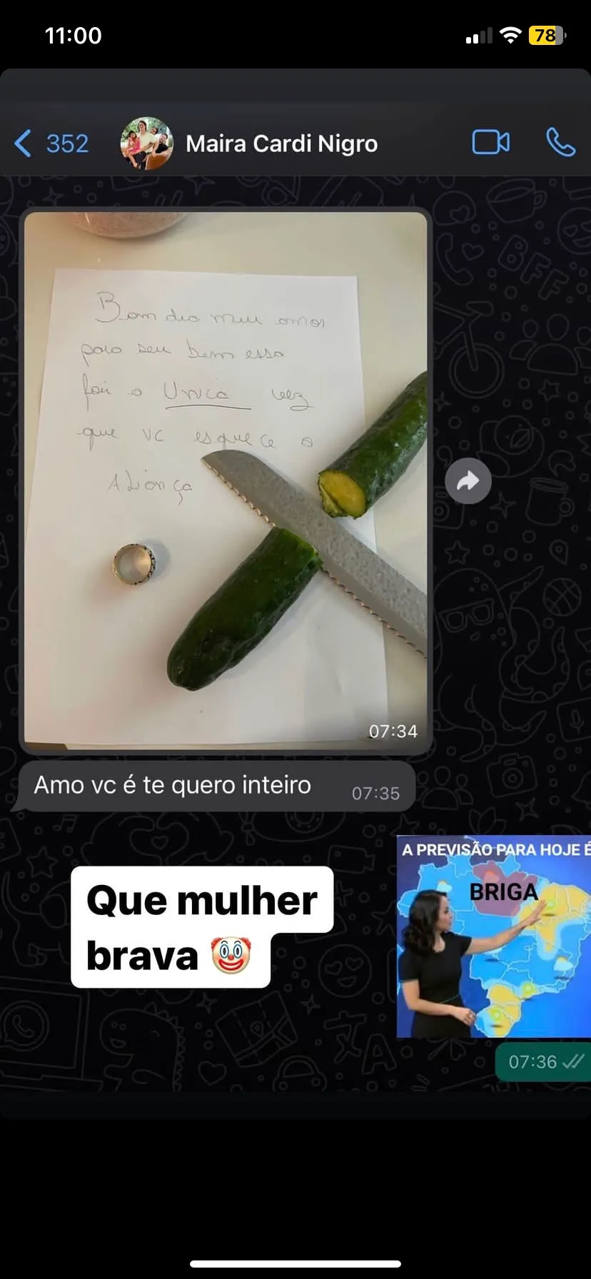 Thiago compartilhou print de conversa com Maíra
