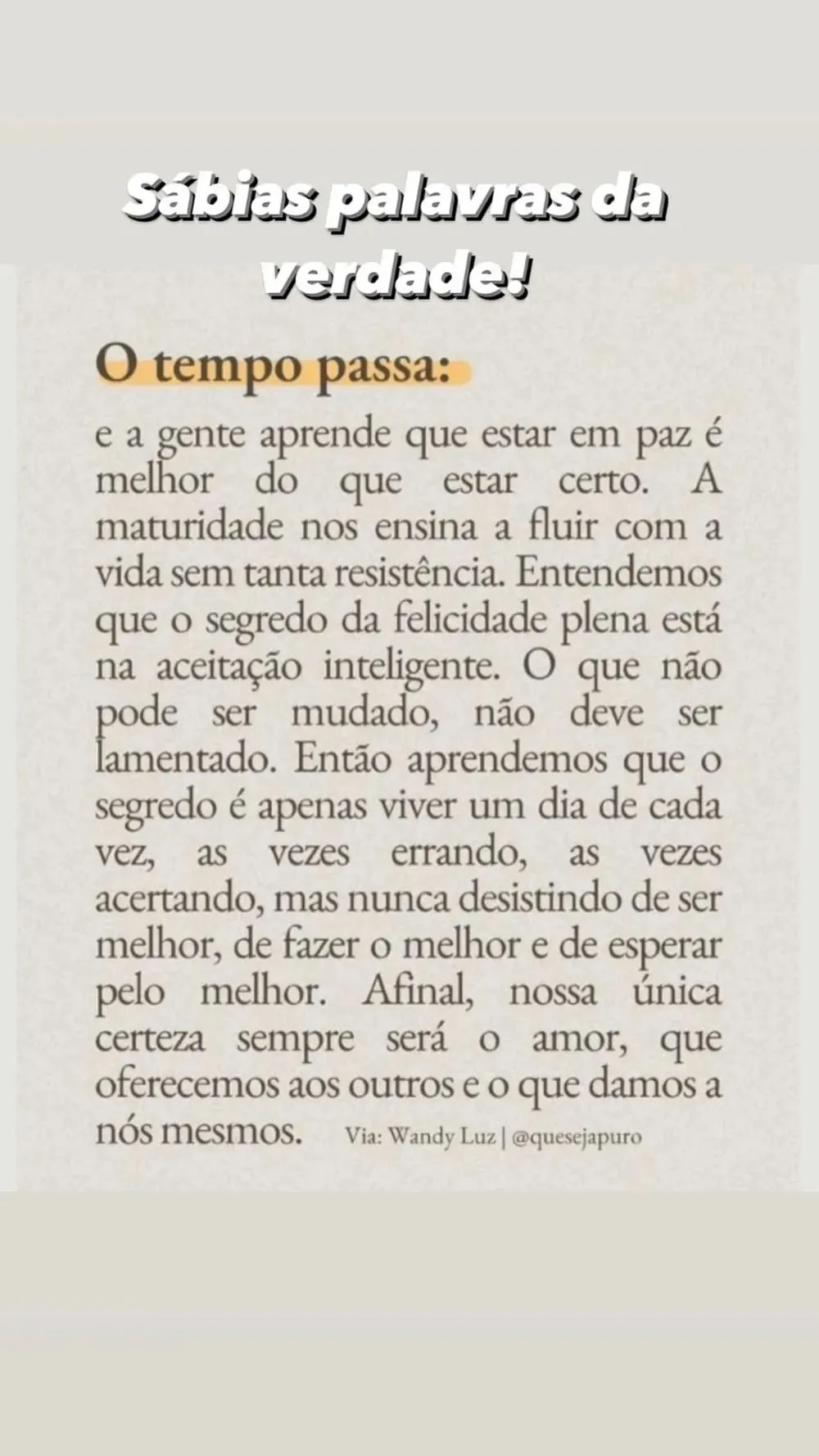 Gilberto Elias Santos posta mensagem reflexiva no Instagram