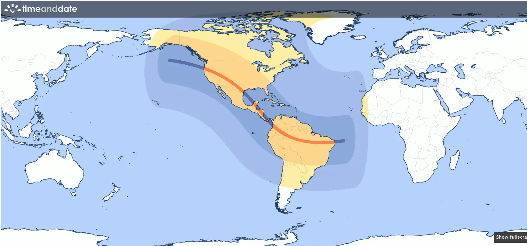 Porção do Sol coberta pela Lua no fenômeno do dia 14 de outubro