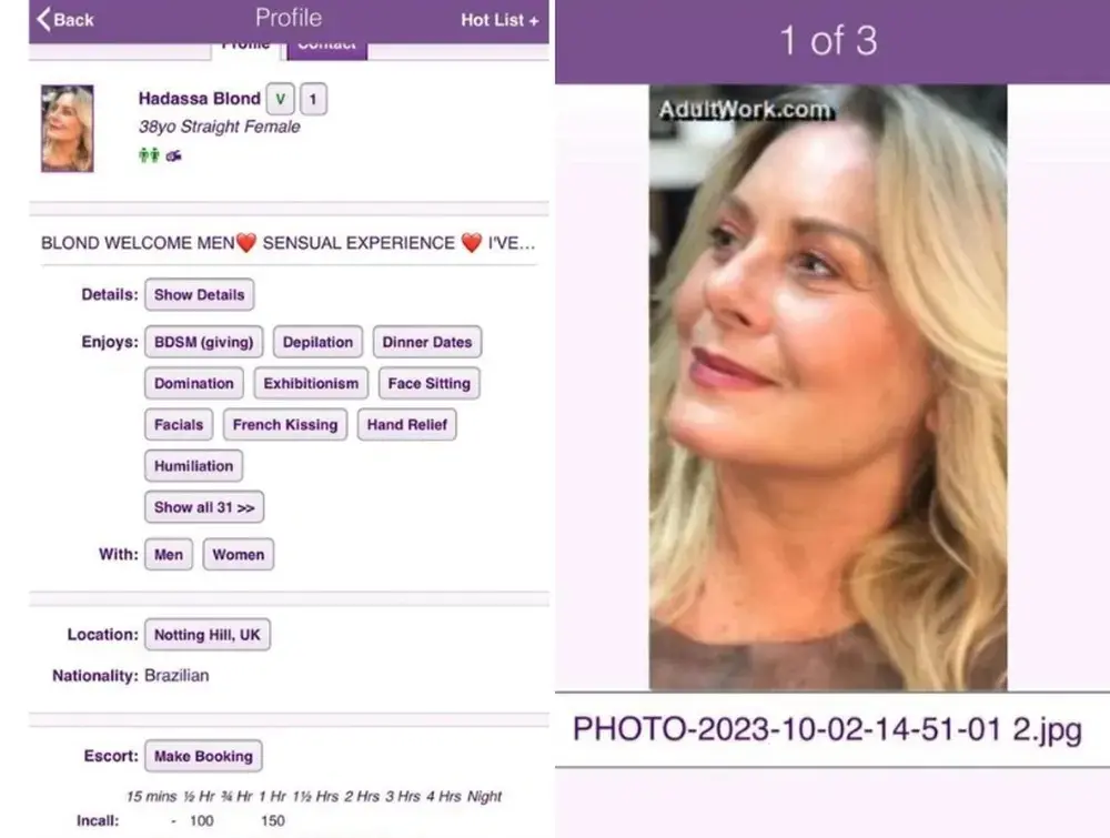 foto de vera fischer sendo usada em site íntimo