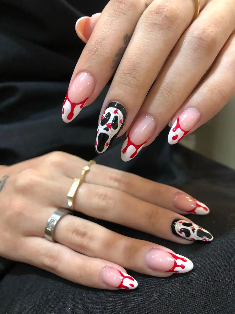 unha de fantasma inspiração halloween