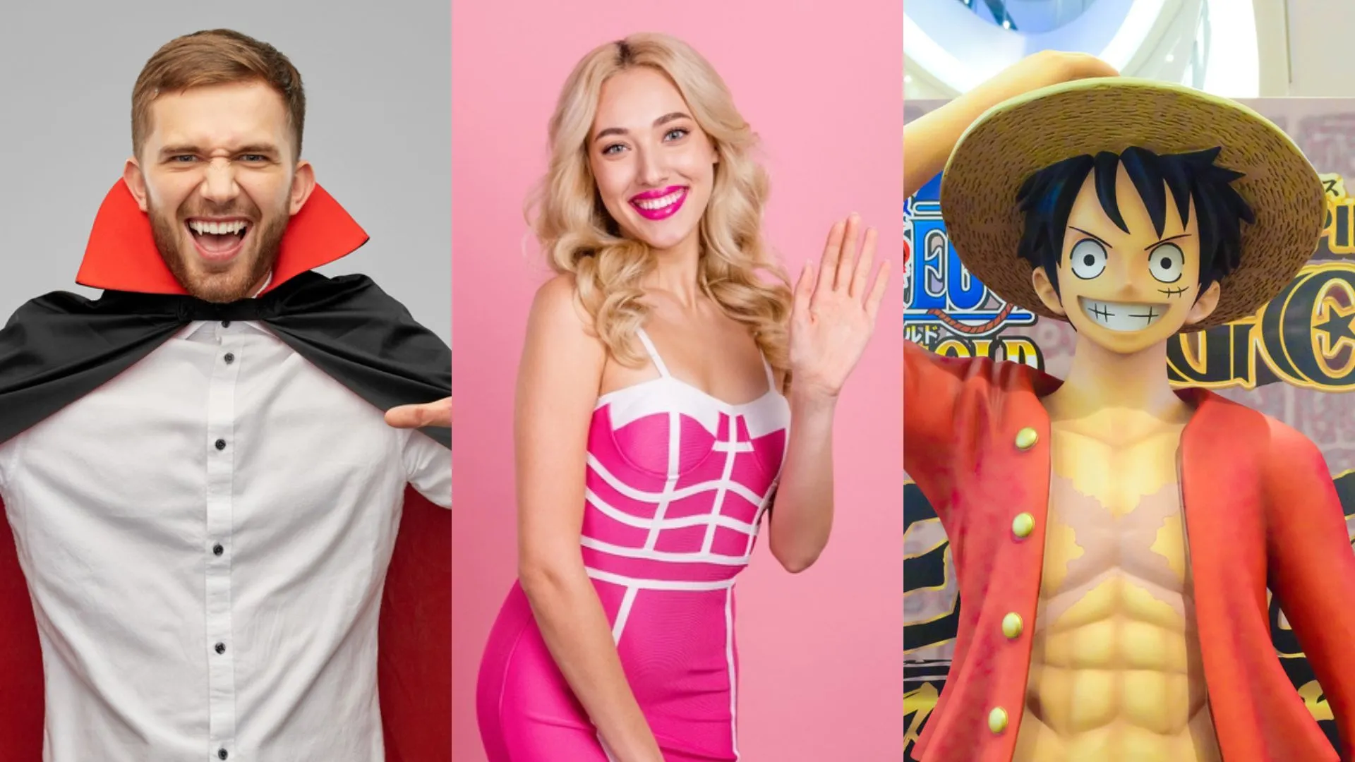 Fantasias de Vampiro, Barbie e Luffy