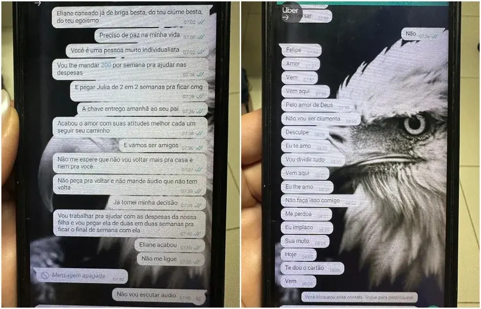 Print de mensagens obtidas