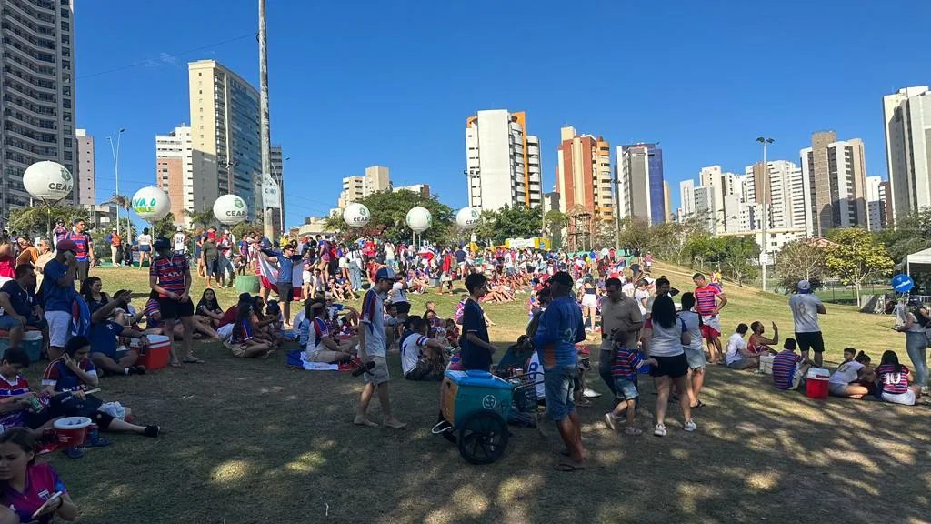 A torcida do Fortaleza faz festa na capital cearense às vésperas da final da Copa Sul-Americana