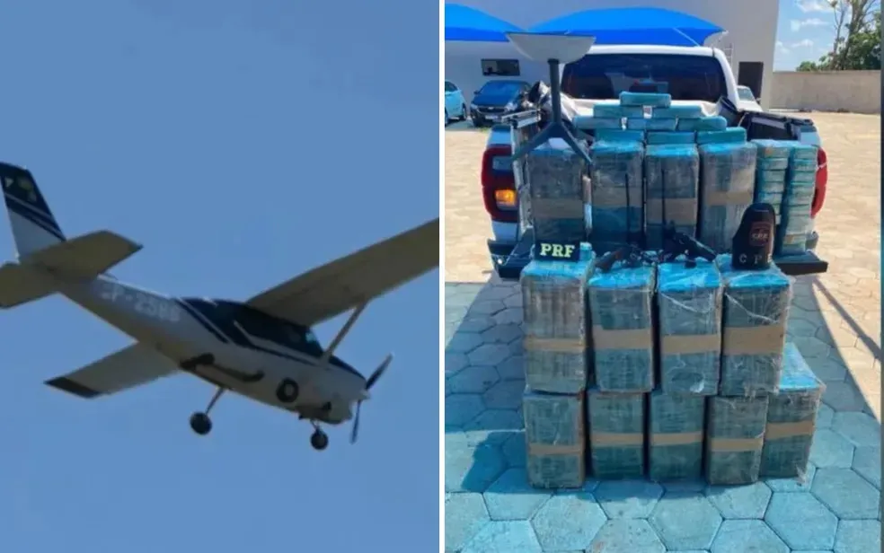 Segundo a Polícia Rodoviária Federal (PRF), o pouso foi ilegal e a ação transcorreu em menos de 15 minutos