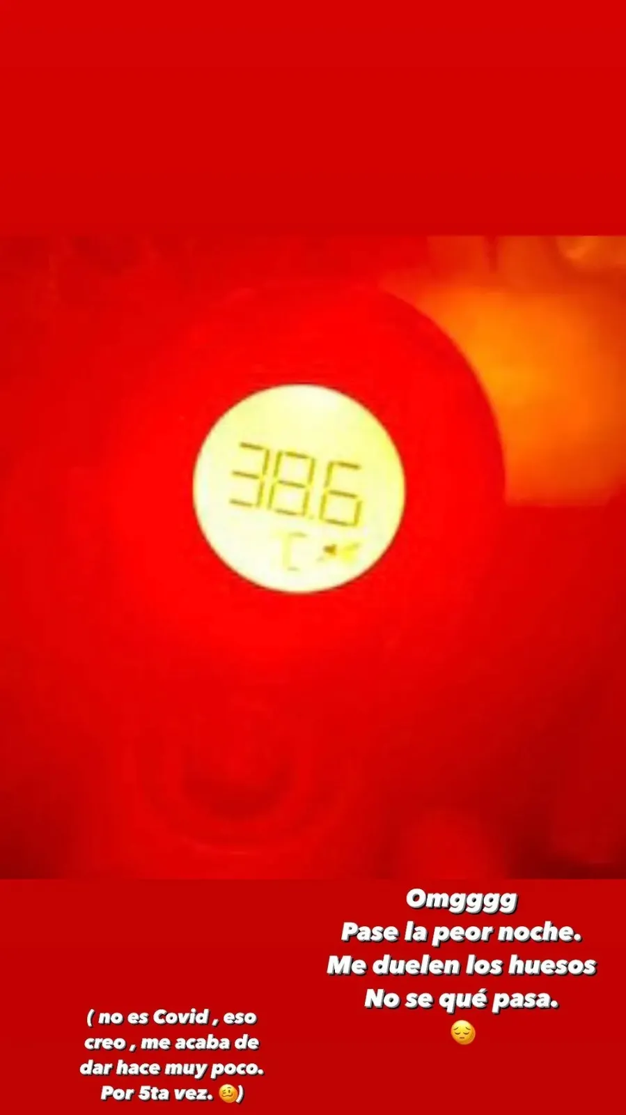 Anahí publicou temperatura na manhã desta quinta-feira (16)