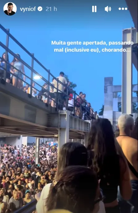 Vyni mostrou a caótica situação por meio dos stories no Instagram