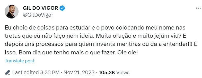 O nome do ex-BBB foi apontado pelo jornalista Matheus Baldi
