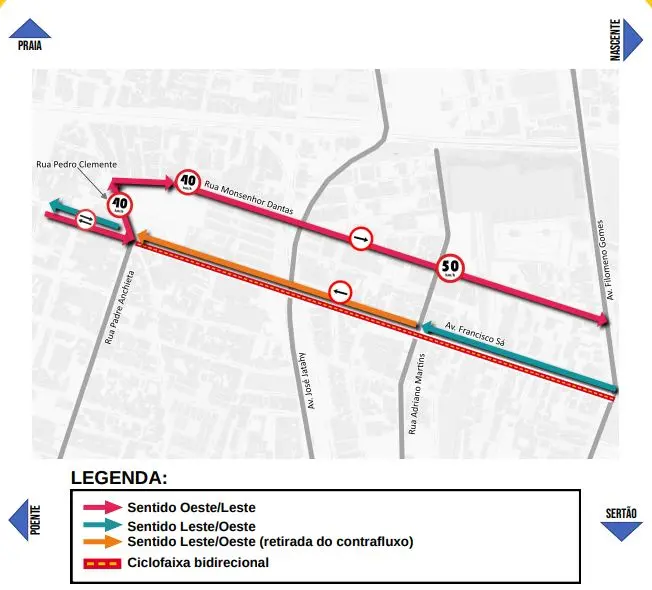 Mapa de trecho do bairro Jacarecanga