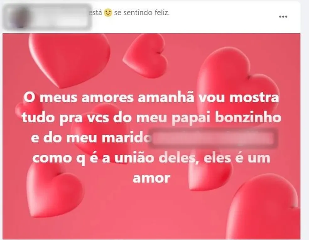 Mulher expõe traição de marido com o pai em post no Facebook