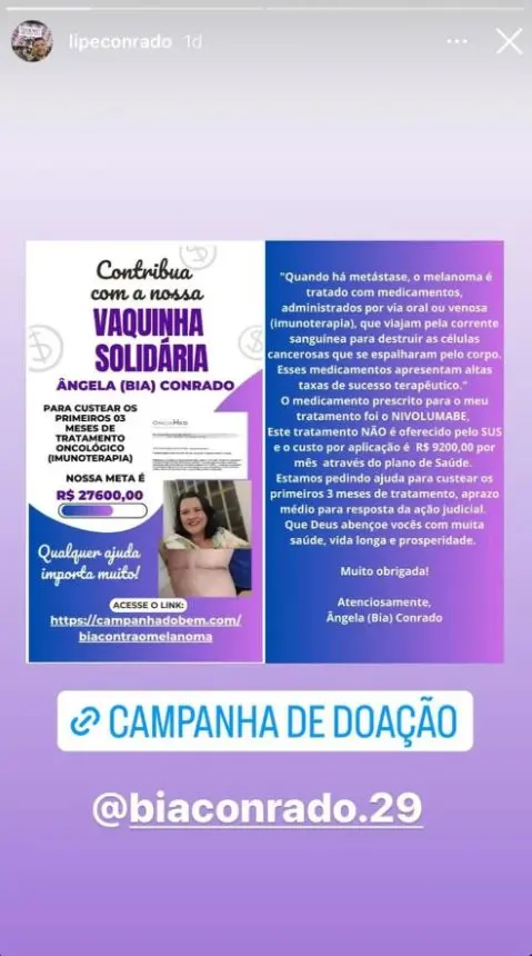 Print dos stories de Felipe Conrado