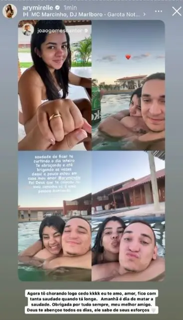 João Gomes e Ary Mirelle nas redes