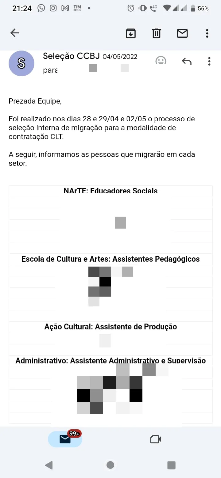 Nome da vítima constou na lista de aprovados para o setor administrativo, mas a gestora tentou mudar ele de setor mesmo com a aprovação