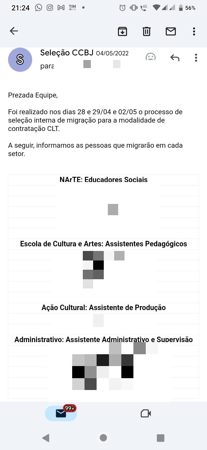 e-mail institucional de seleção do CCBJ