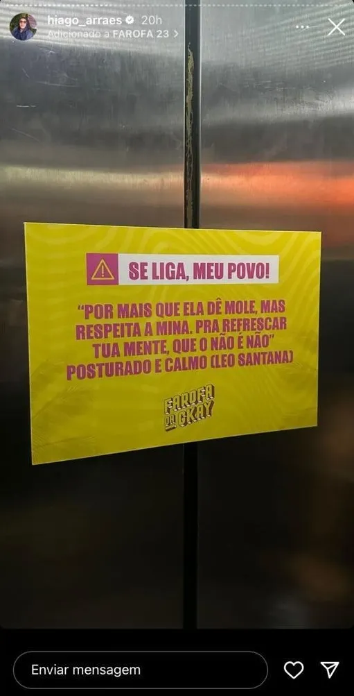 A foto foi divulgada pelo influenciador Hiago Arraes