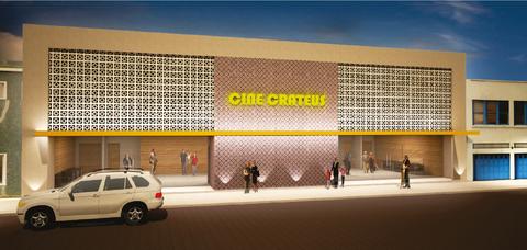 Programa Cinema da Cidade prevê construção de salas de cinema em 10 municípios cearenses; na foto, imagem ilustrativa de modelo da área externa