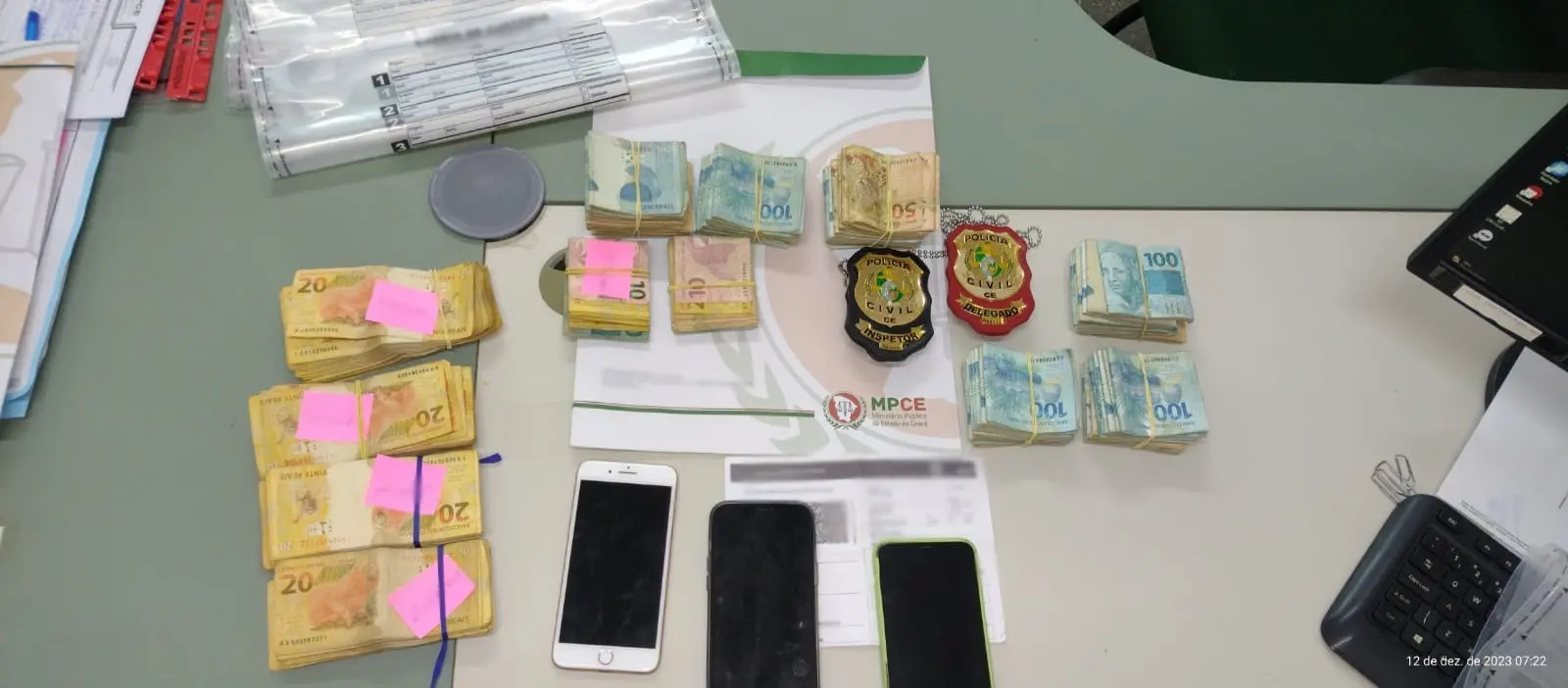 Dinheiro apreendido em operação da GAECO