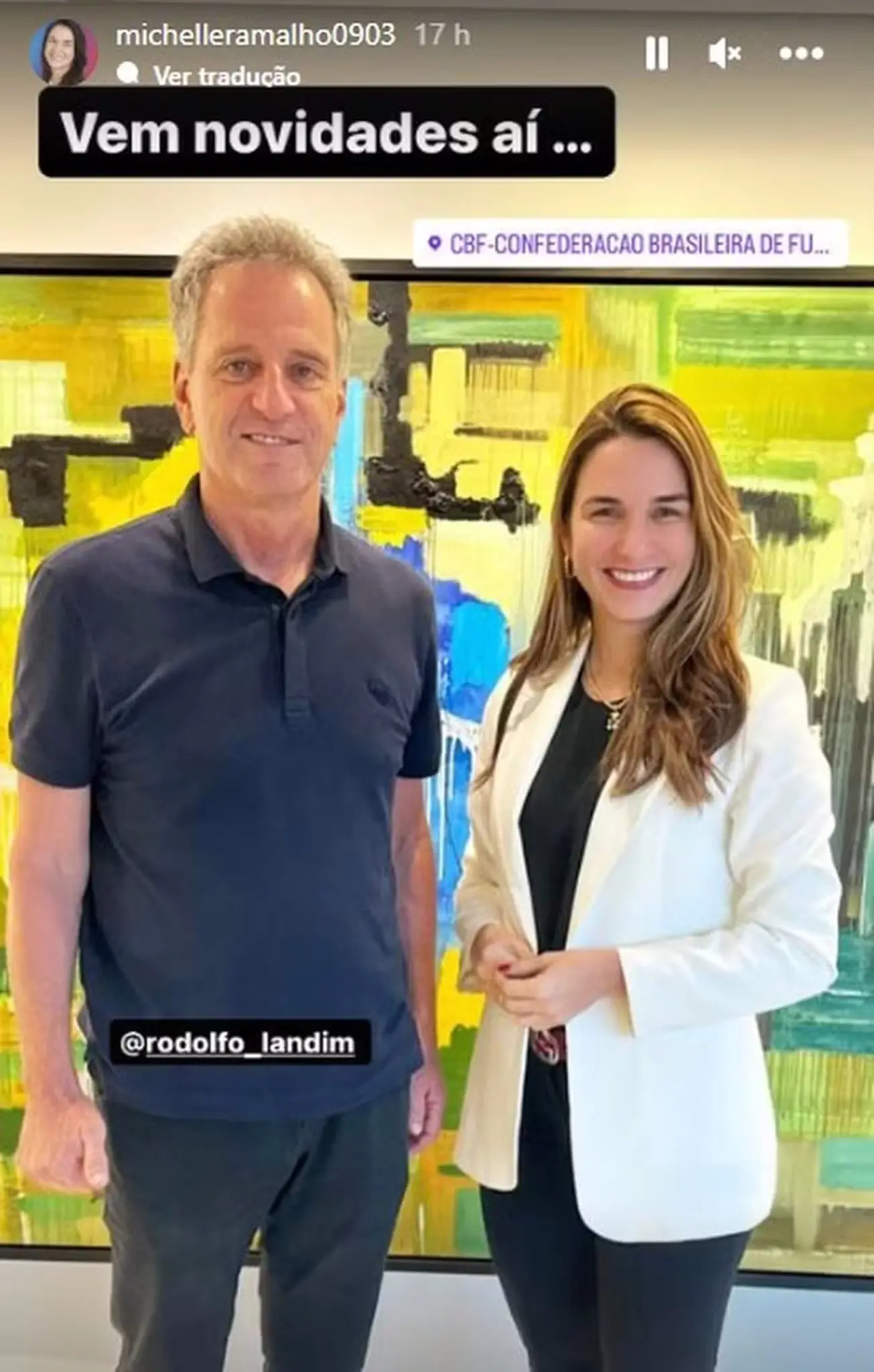 Foto de Rodolfo Landim e Michelle Ramalho