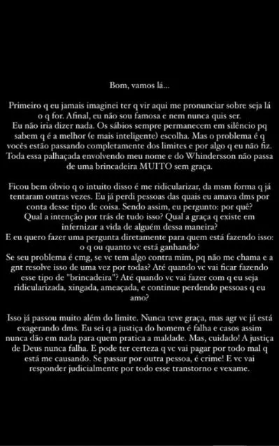 Jovem publicou desabafo nas redes poucos dias antes da morte