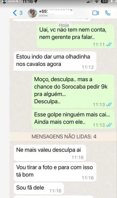 Mãe do cantor desconfiou de mensagens
