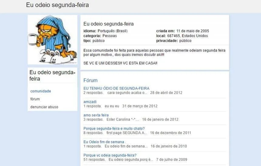 Comunidade Eu odeio segunda-feira