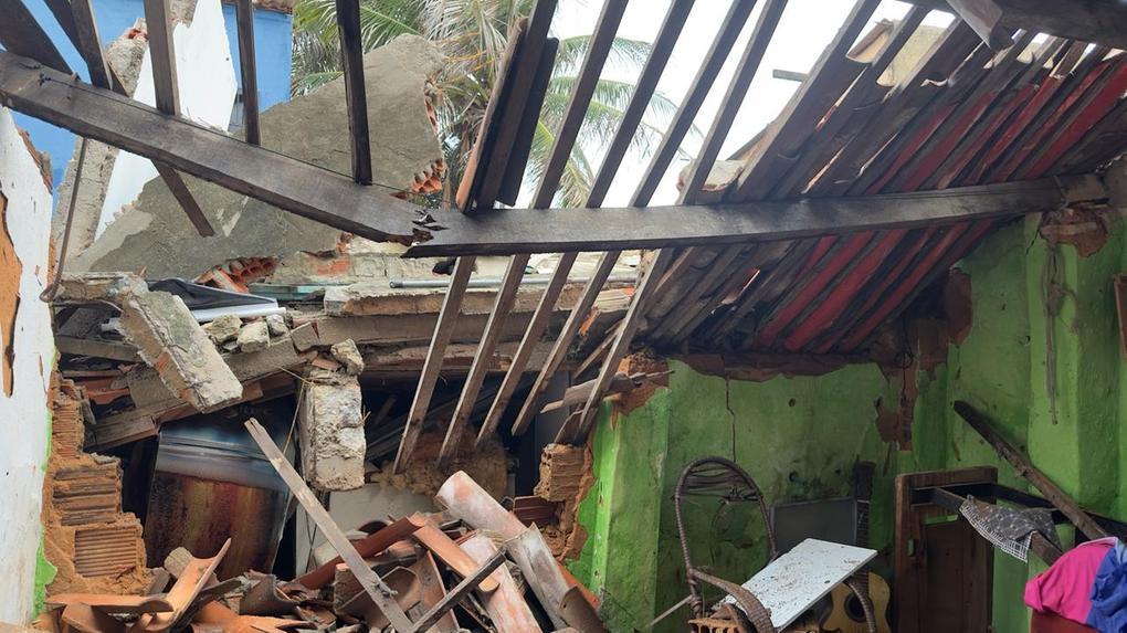 Situação das casas desabadas em Fortaleza