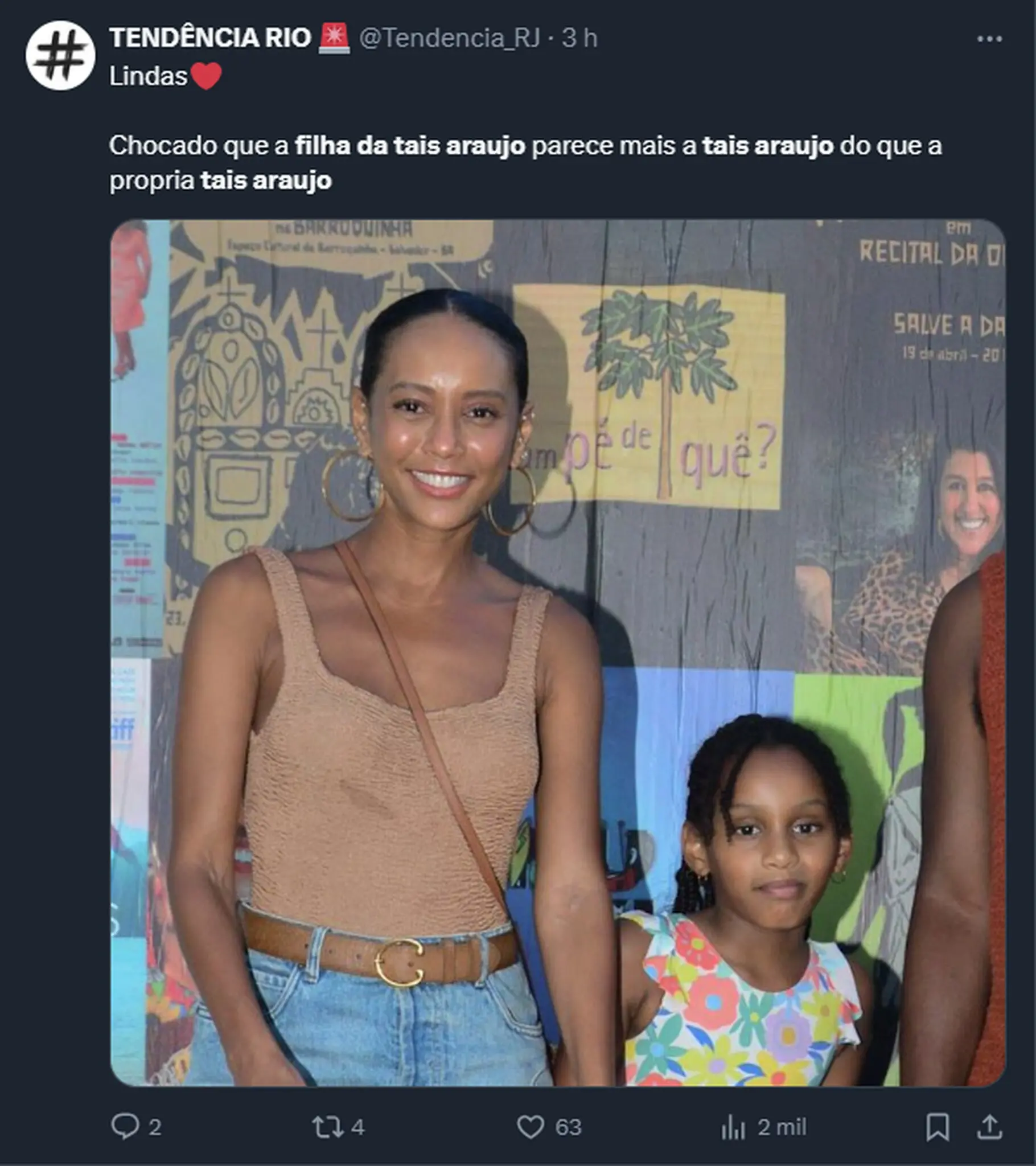 Taís Araújo e a filha
