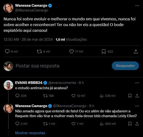 post de wanessa no twitter